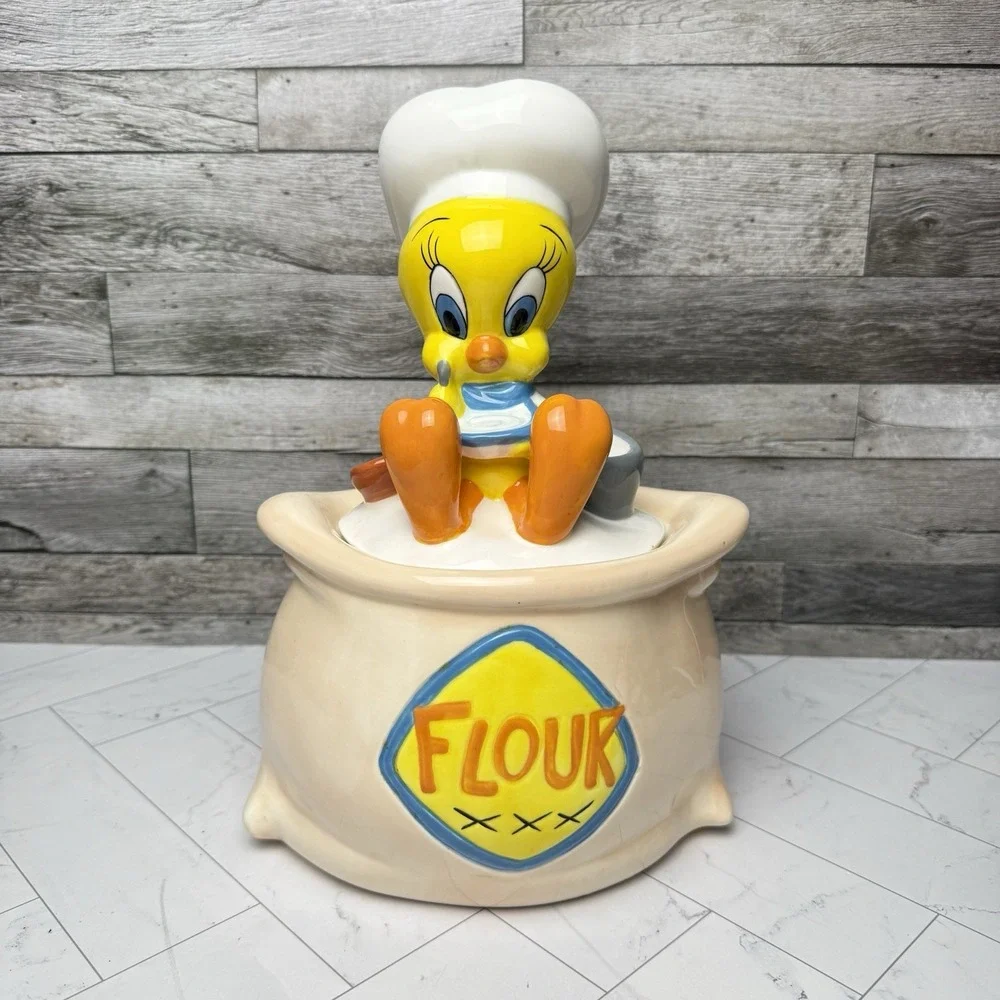 Tweety Bird Flour Sack Cookie Jar Warner Brothers Looney Tunes 1997 VTG